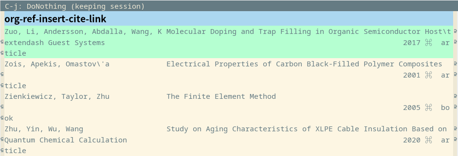 Figure 2. Insert citation with helm-bibtex prompt