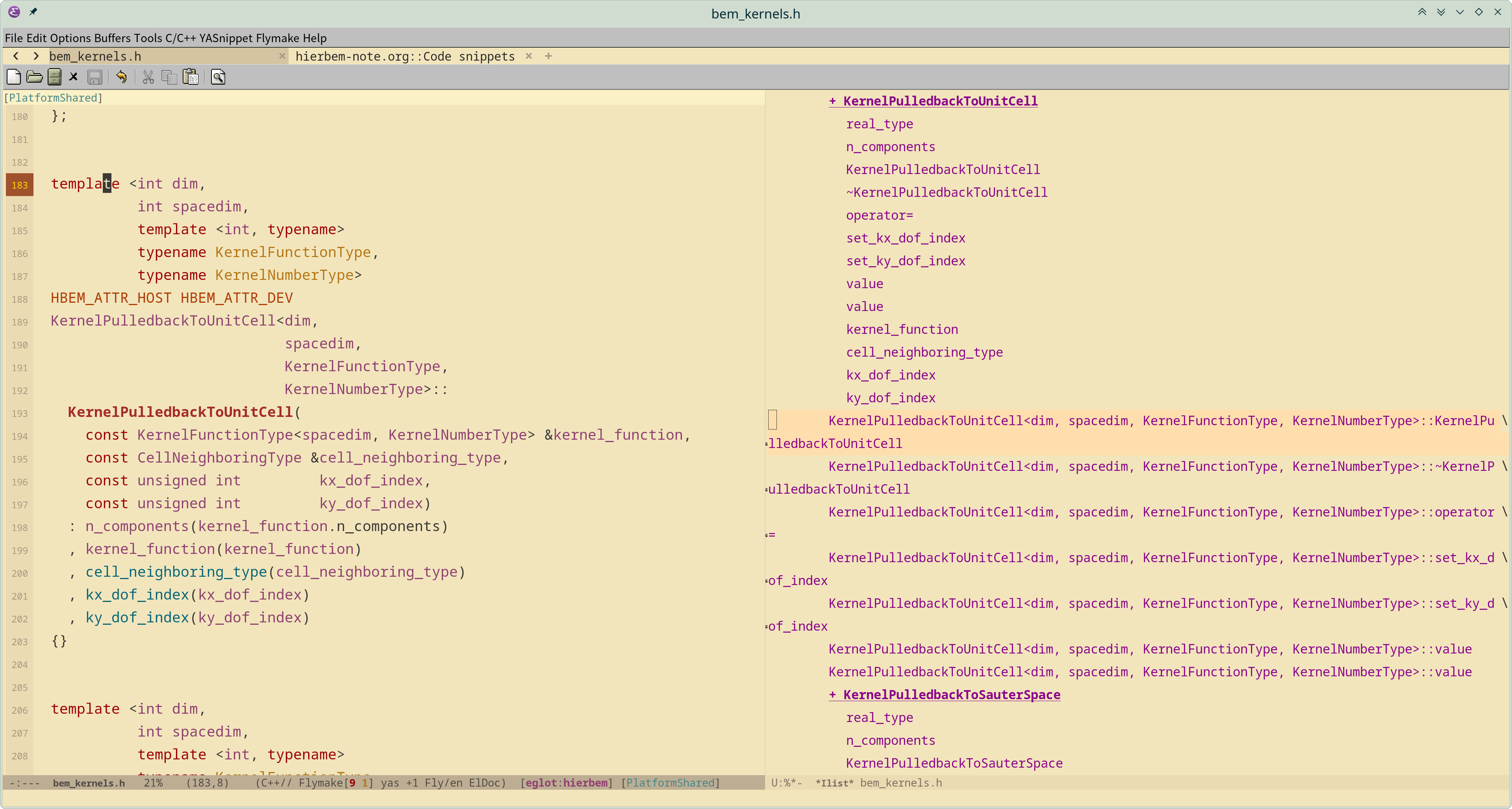 Use imenu-list for code navigation in Emacs